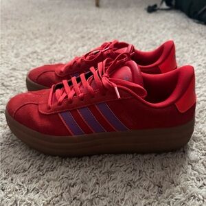 Adidas Women's Red and Purple Sneakers